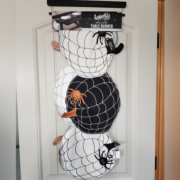 Pumpkin Table Runner with Spiders Trick or Treat 14" x 70" Halloween Table Decor - Picture 13 of 13